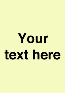 Custom plain information sign. Black text